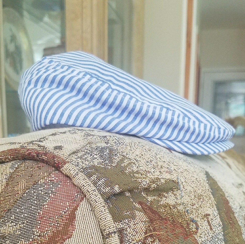 Light Blue Striped Newsboy Cap 6-18 month